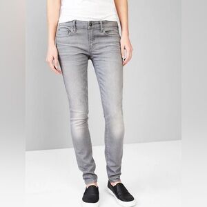 GAP 1969 Gray True Skinny Jeans Size 24 Stretch Denim Mid Rise Like New